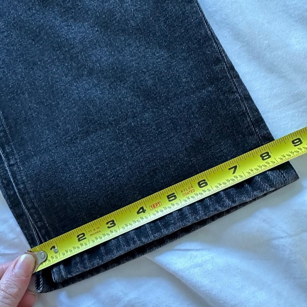 NWT Abercrombie&Fitch The Skinny High Rise Jeans Women's 35/20R Black Split Hem - Picture 8 of 14